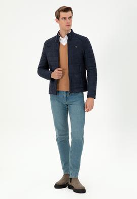 Erkek Lacivert Deri Ceket - 50297246003