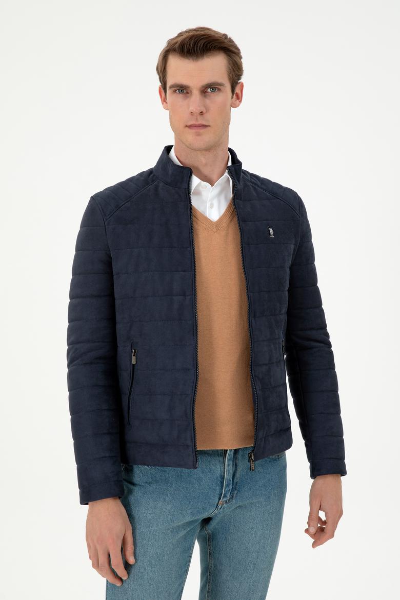 Erkek Lacivert Deri Ceket - 50297246003