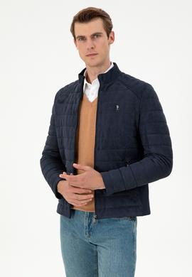 Erkek Lacivert Deri Ceket - 50297246003