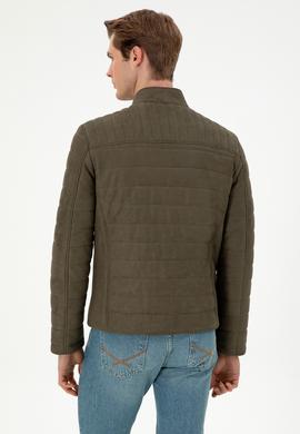 Erkek Haki Deri Ceket - 50297246011