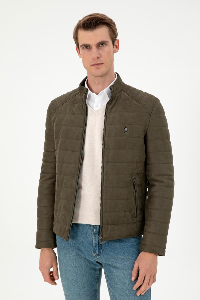 Erkek Haki Deri Ceket - 50297246011