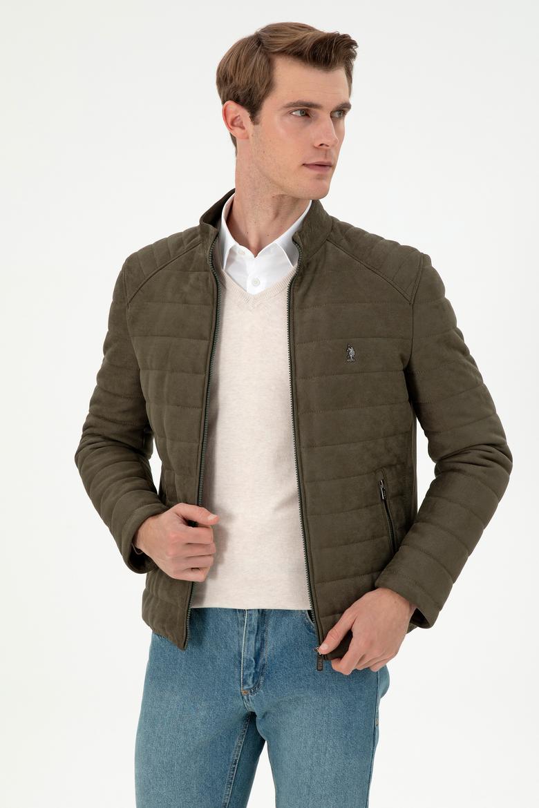 Erkek Haki Deri Ceket