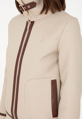 Kadın Ekru Deri Ceket - 50297261002