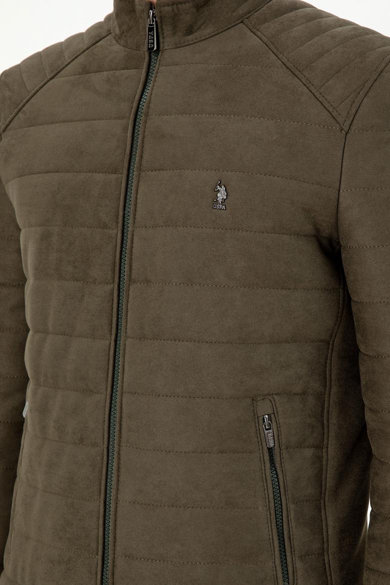 Erkek Haki Deri Ceket - 50297246011