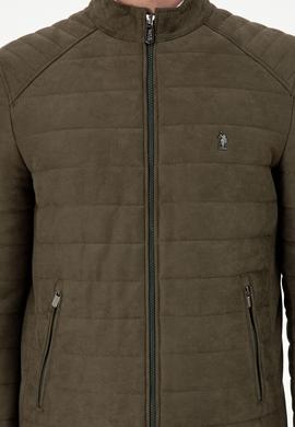 Erkek Haki Deri Ceket - 50297246011