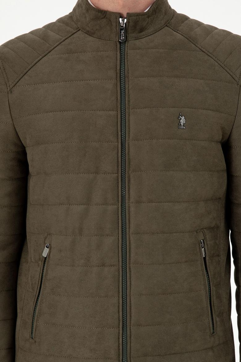 Erkek Haki Deri Ceket - 50297246011