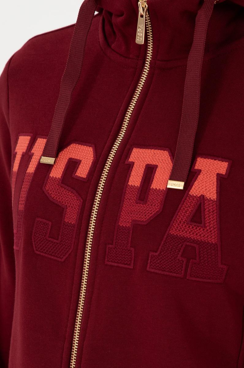 Kadın Bordo Basic Kapüşonlu Sweatshirt