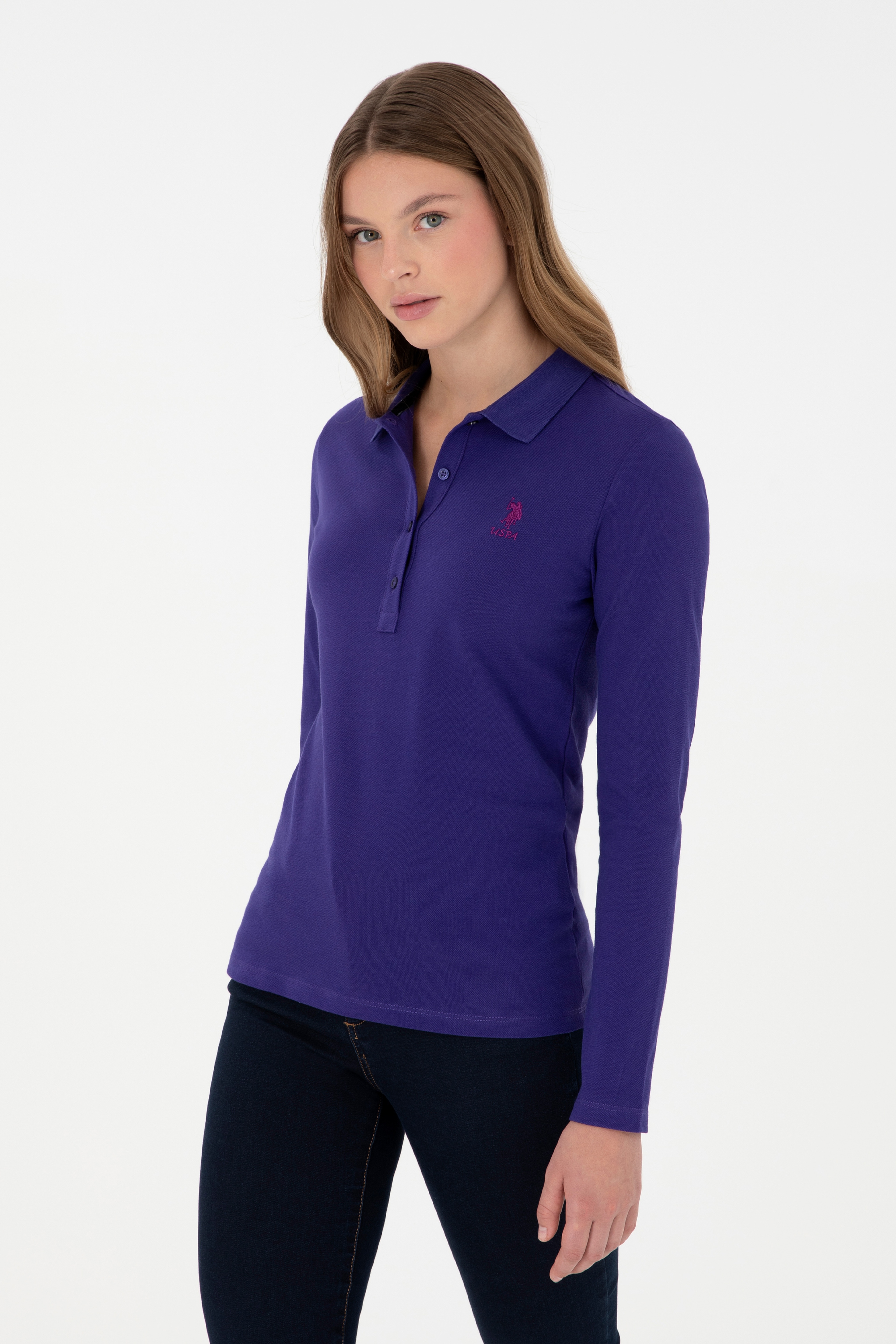 Kadın Mor Basic Sweatshirt - Image 1