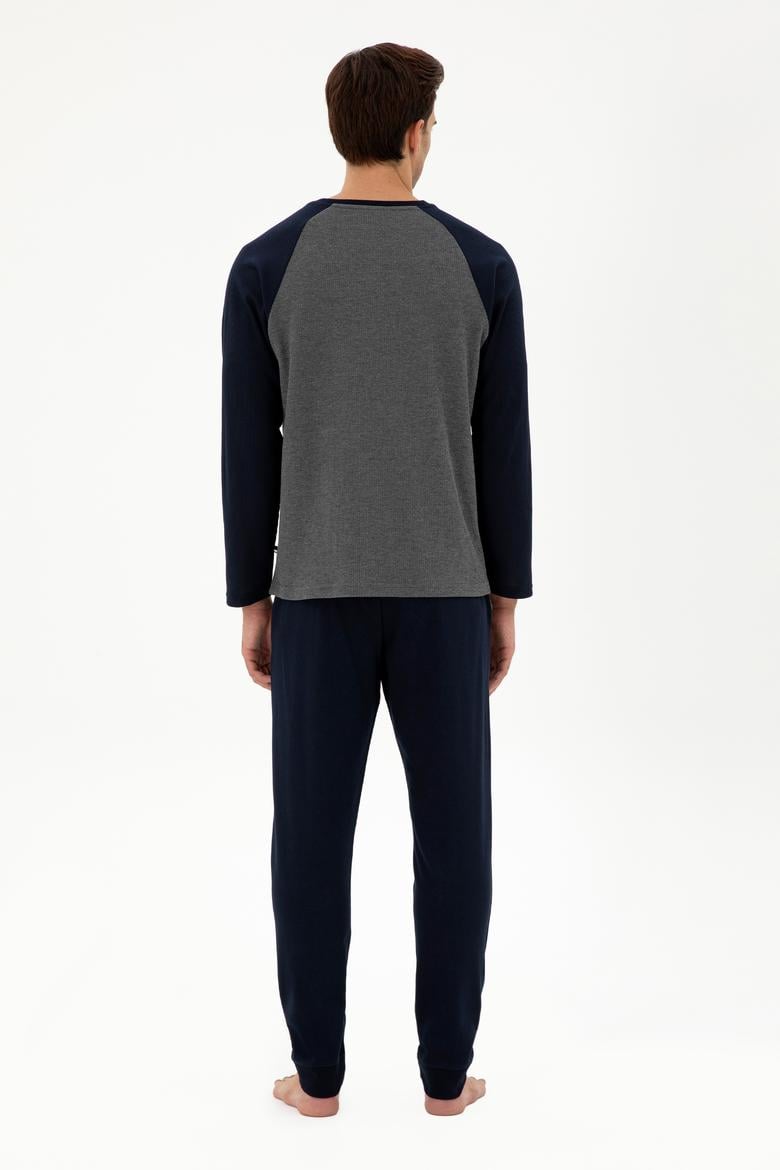 Erkek Antrasit Melanj Pijama Takımı - 50301726012