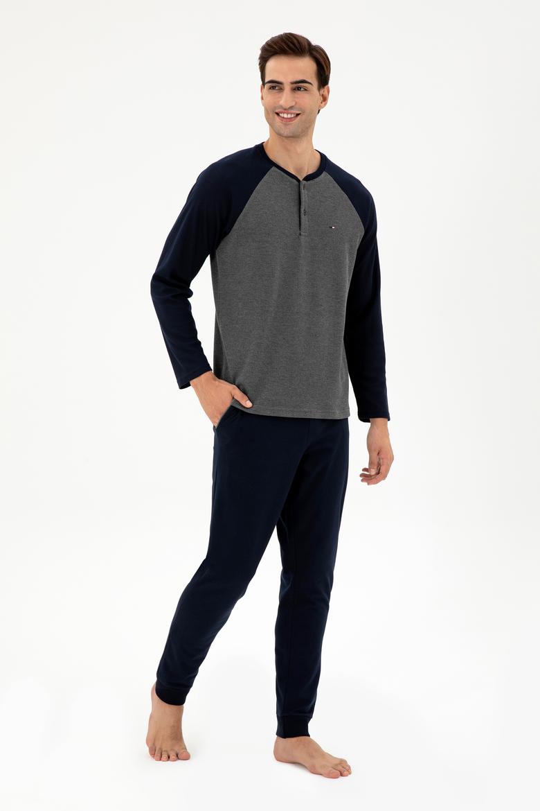Erkek Antrasit Melanj Pijama Takımı