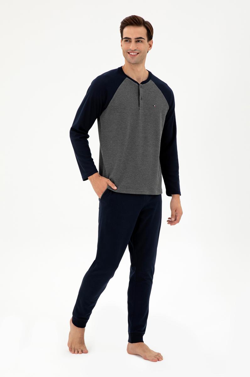 Erkek Antrasit Melanj Pijama Takımı