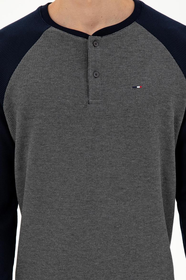 Erkek Antrasit Melanj Pijama Takımı - 50301726012