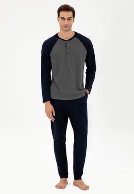 Erkek Antrasit Melanj Pijama Takımı - 50301726012