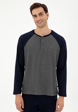 Erkek Antrasit Melanj Pijama Takımı - 50301726012