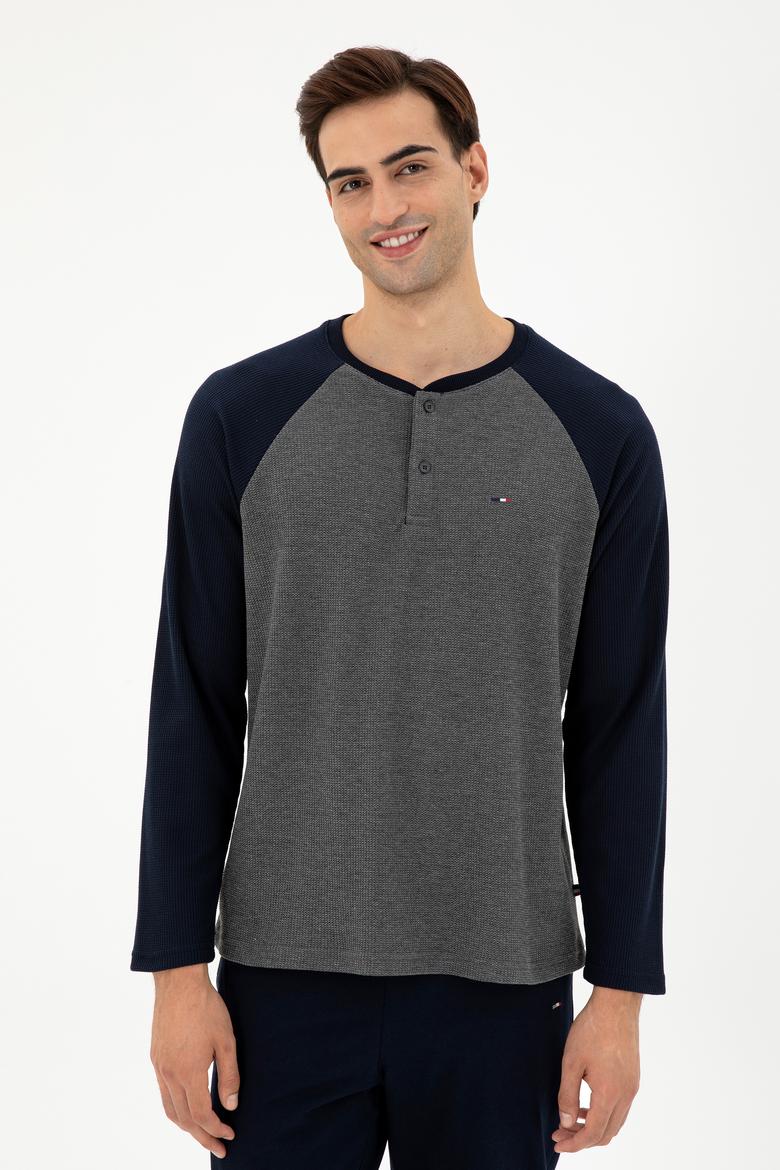 Erkek Antrasit Melanj Pijama Takımı - 50301726012