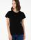 Kadın Siyah Bisiklet Yaka Basic Tişört