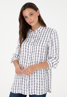 Kadın Krem Uzun Kollu Tunik Gömlek - 50296177010