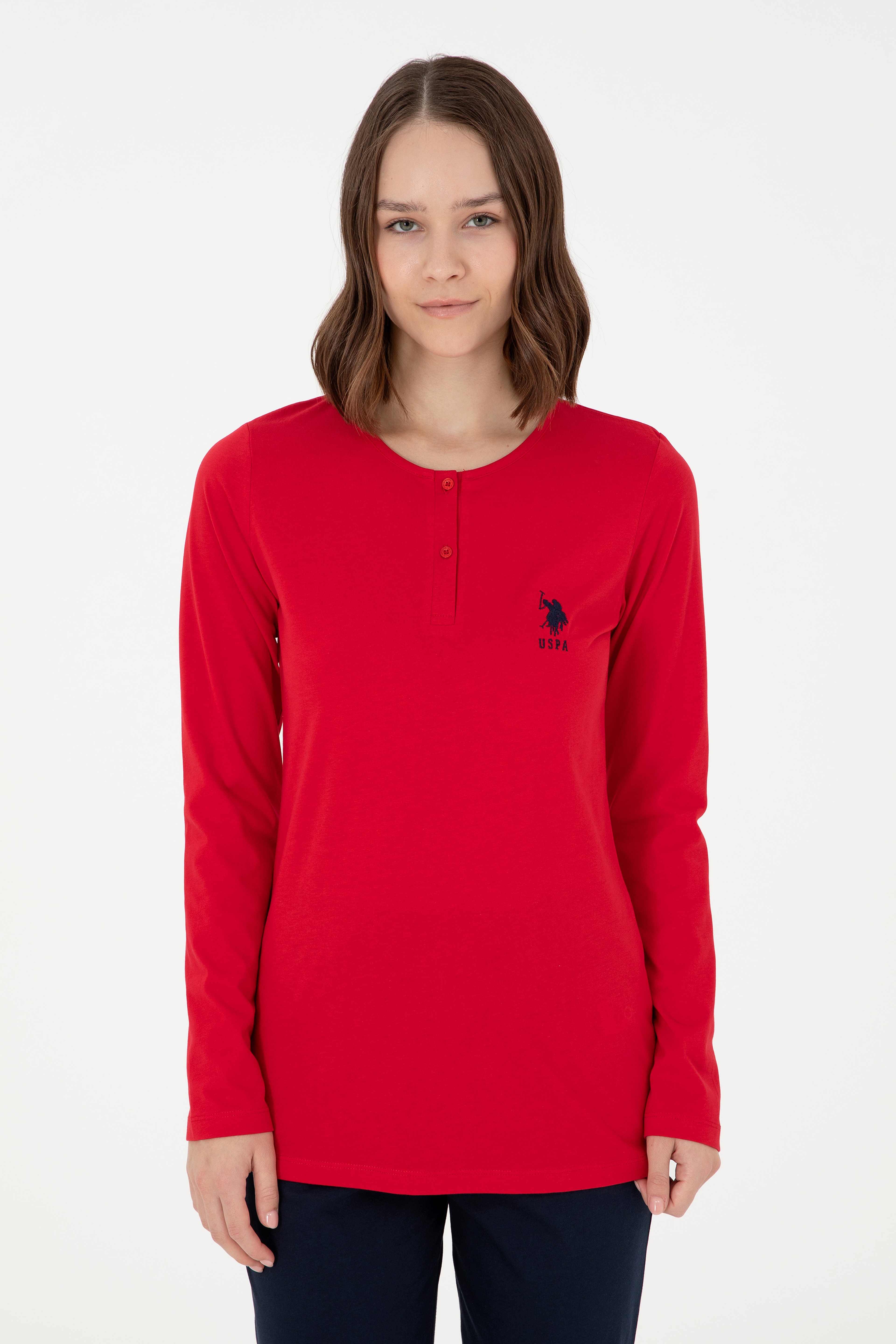 Kadın Kırmızı Pijama Takımı - Image 3