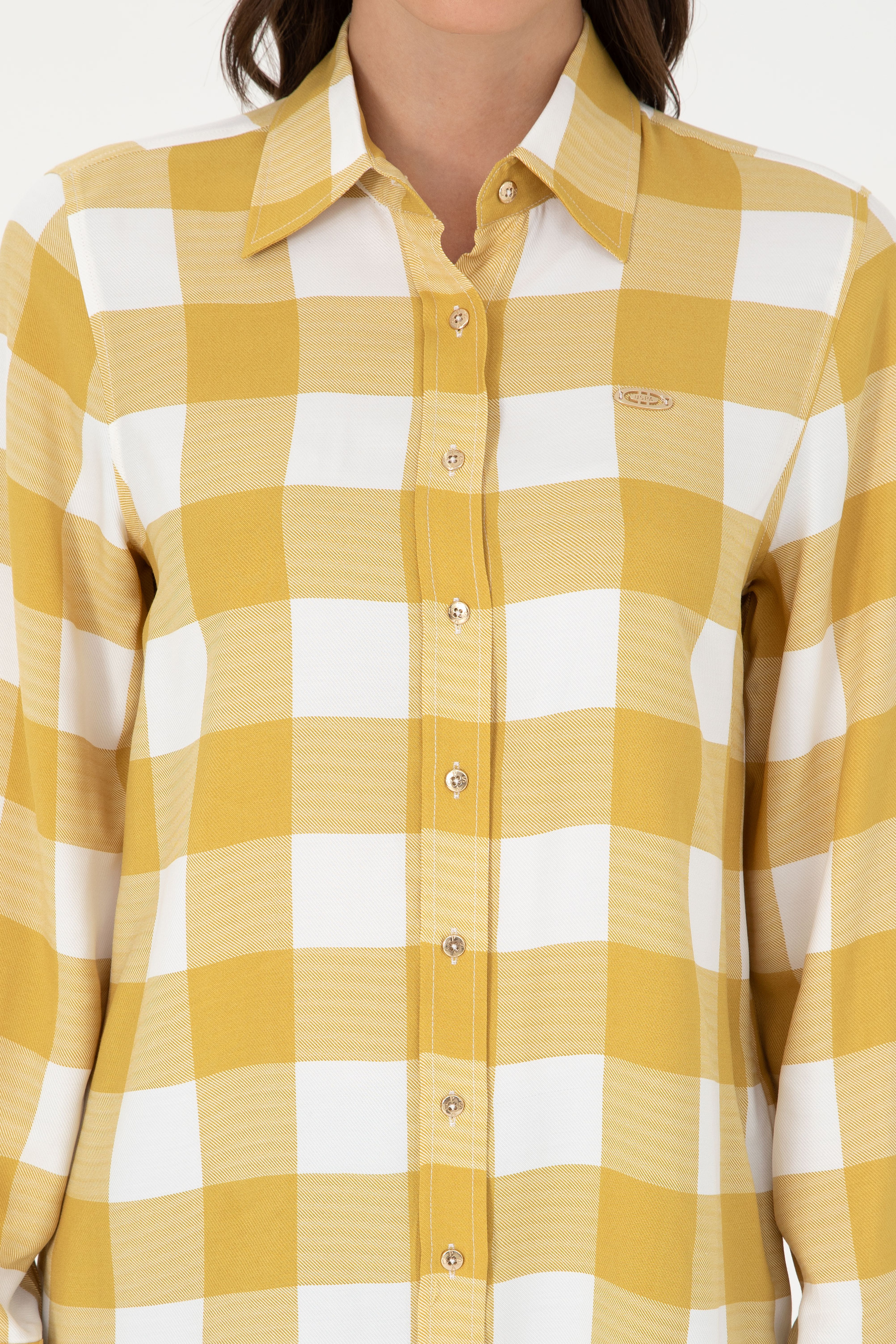 Kadın Sarı Uzun Kollu Gömlek - Image 6