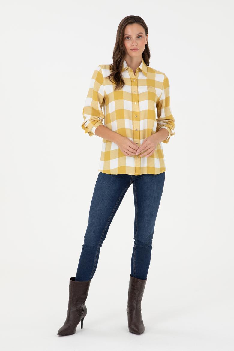 Kadın Sarı Uzun Kollu Gömlek - 50291096004