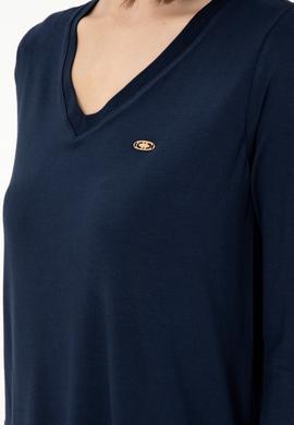 Kadın Lacivert V Yaka Sweatshirt - 50289542030