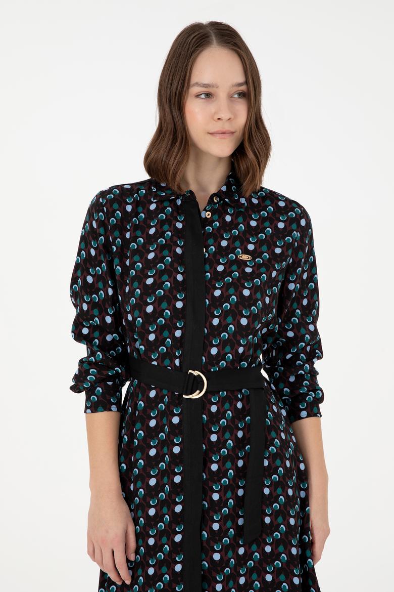 Kadın Bordo Midi Boy Dokuma Elbise - 50289834012