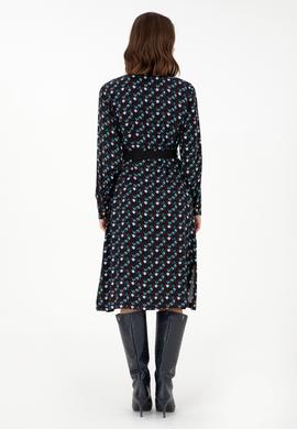 Kadın Bordo Midi Boy Dokuma Elbise - 50289834012