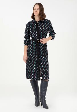 Kadın Bordo Midi Boy Dokuma Elbise - 50289834012