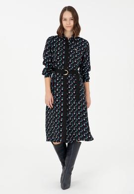 Kadın Bordo Midi Boy Dokuma Elbise - 50289834012