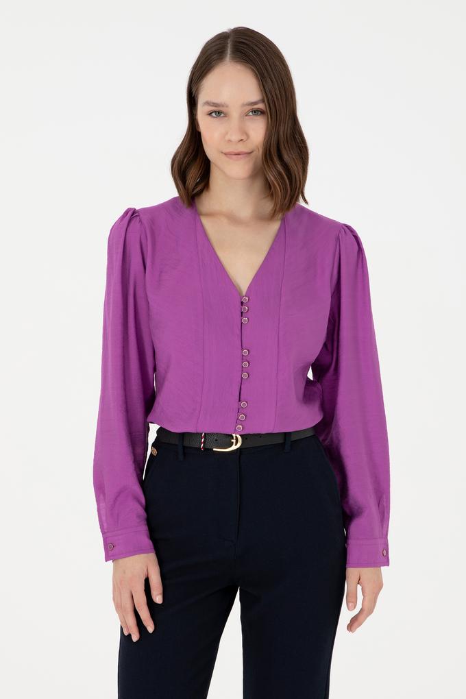 Kadın Menekşe Uzun Kollu Gömlek