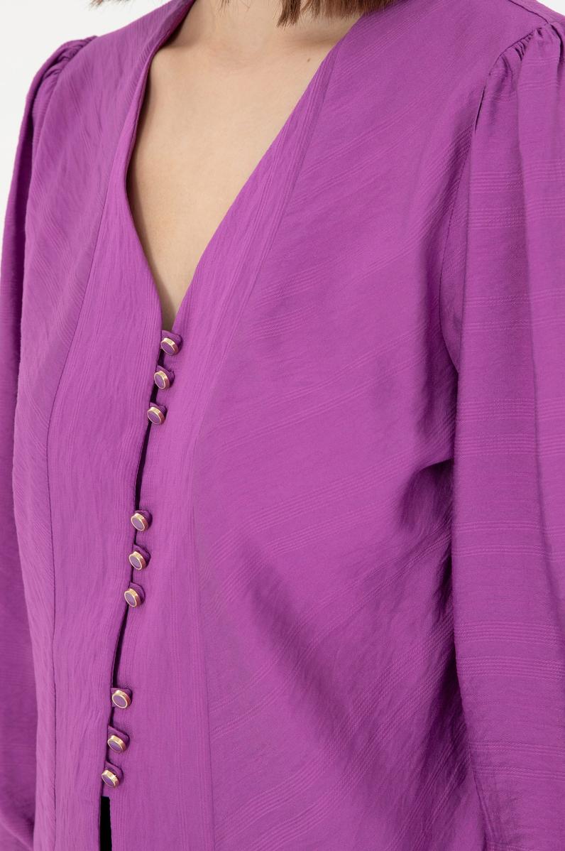 Kadın Menekşe Uzun Kollu Gömlek