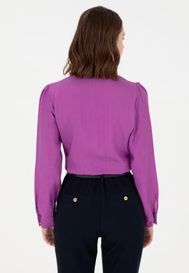 Kadın Menekşe Uzun Kollu Gömlek - 50292395003