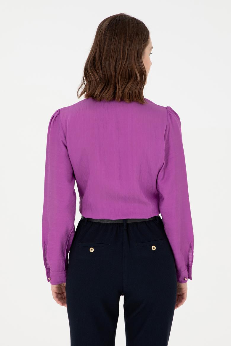 Kadın Menekşe Uzun Kollu Gömlek - 50292395003