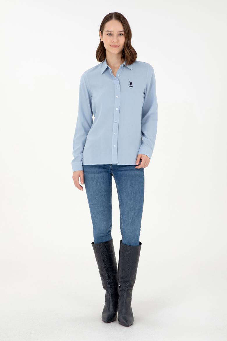 Kadın Açık Mavi Uzun Kollu Gömlek - 50297165034