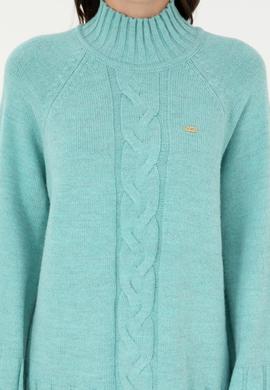 Kadın Su Yeşili Balıkçı Yaka Kazak - 50293141005