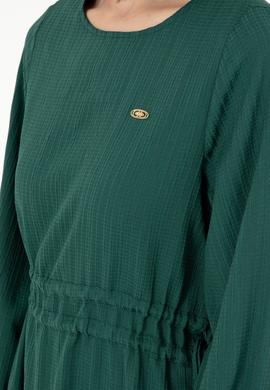 Kadın Koyu Yeşil Dokuma Elbise - 50289860004