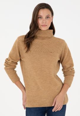 Kadın Camel Balıkçı Yaka Kazak - 50294257011