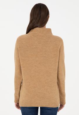 Kadın Camel Balıkçı Yaka Kazak - 50294257011