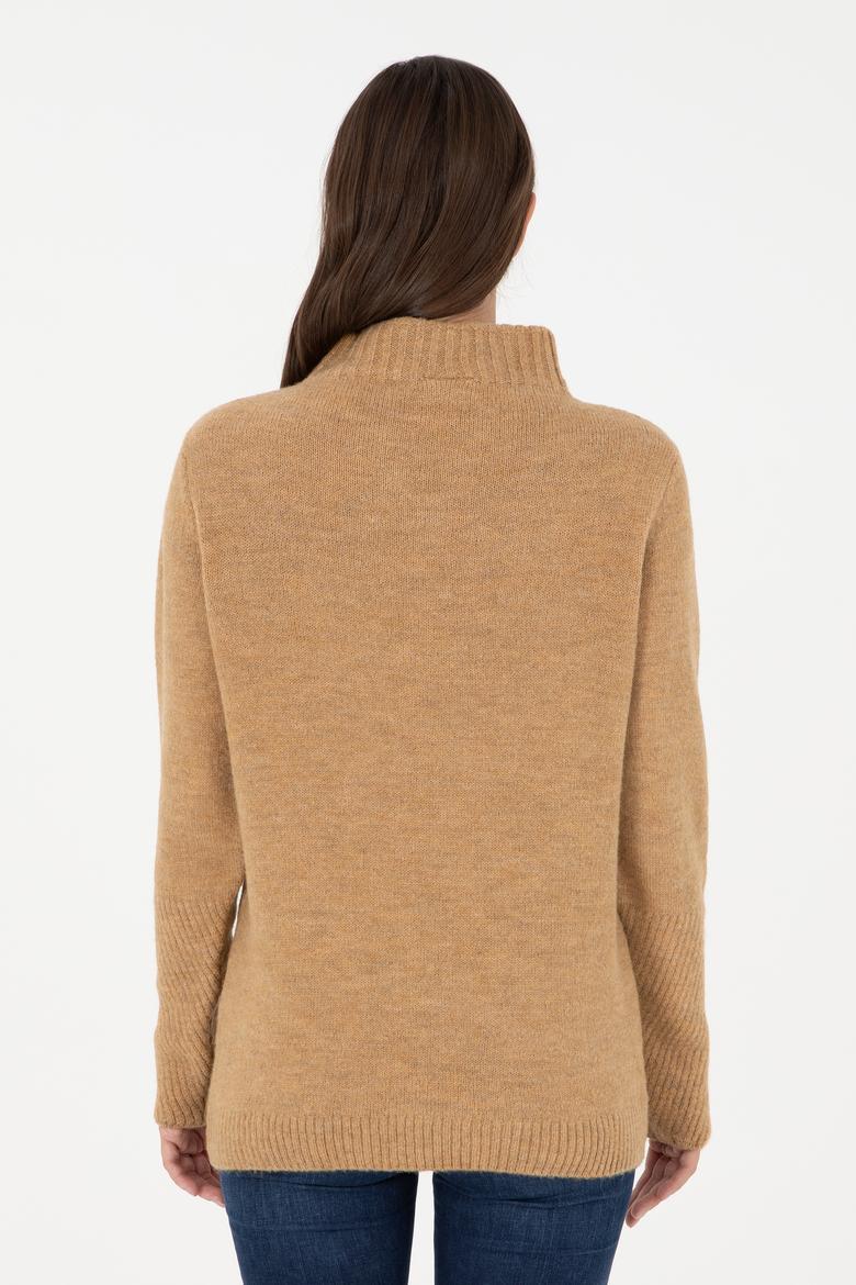 Kadın Camel Balıkçı Yaka Kazak - 50294257011