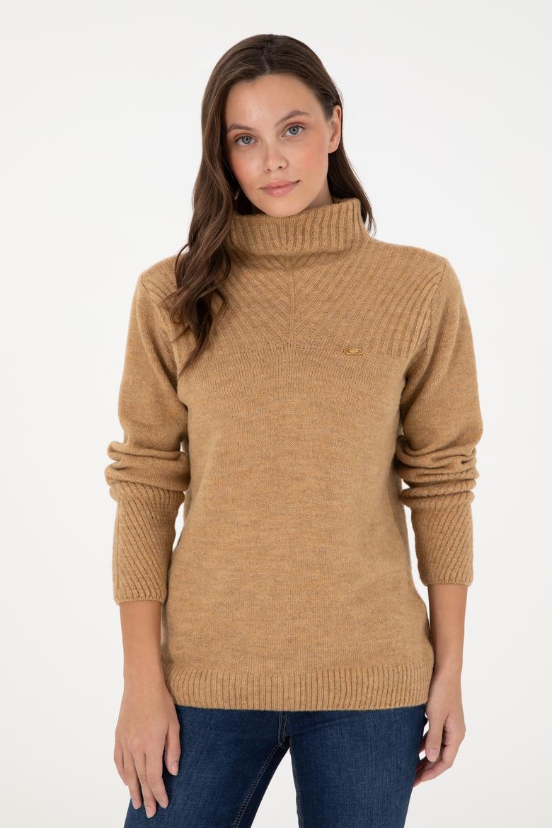 Kadın Camel Balıkçı Yaka Kazak - 50294257011