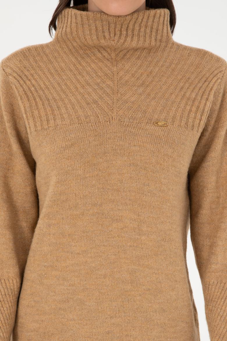 Kadın Camel Balıkçı Yaka Kazak - 50294257011