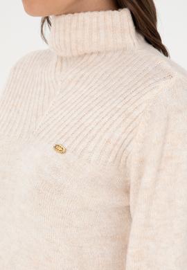 Kadın Krem Balıkçı Yaka Kazak - 50294257019