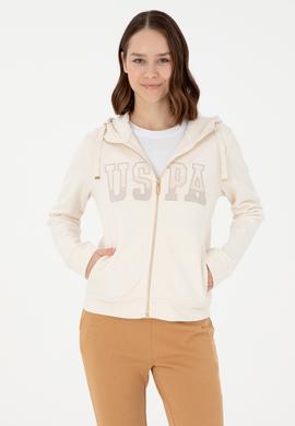 Kadın Krem Basic Kapüşonlu Sweatshirt - 50289540130