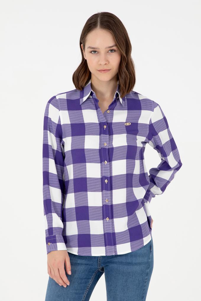 Kadın Mor Uzun Kollu Gömlek