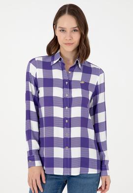 Kadın Mor Uzun Kollu Gömlek - 50291096018