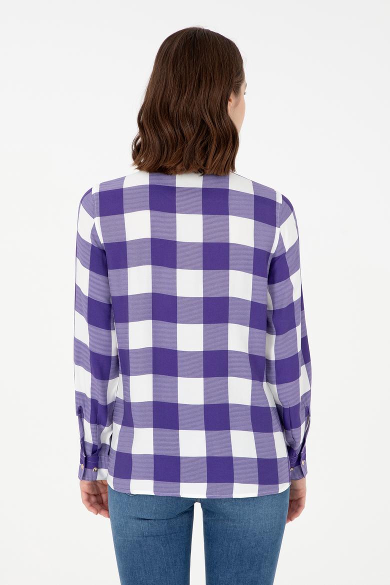 Kadın Mor Uzun Kollu Gömlek - 50291096018