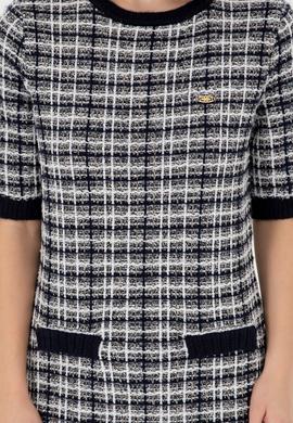 Kadın Lacivert Bisiklet Yaka Triko Elbise - 50293076015