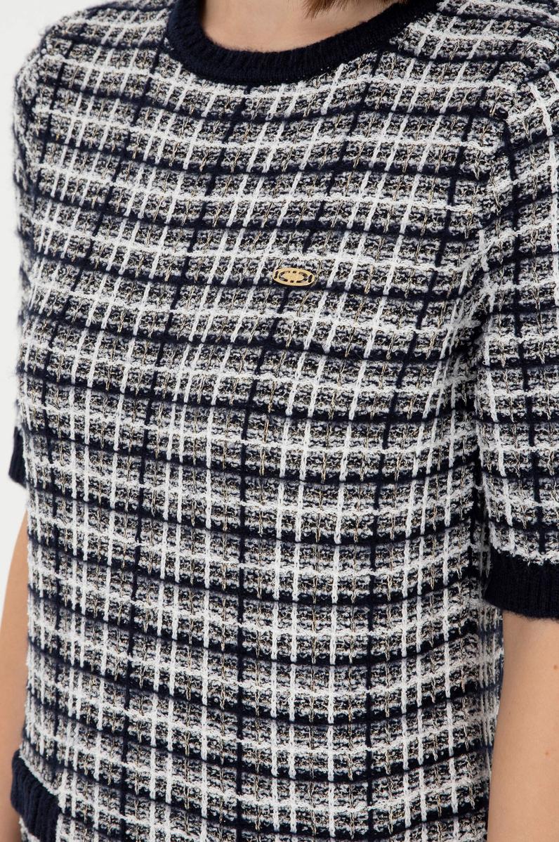 Kadın Lacivert Bisiklet Yaka Triko Elbise