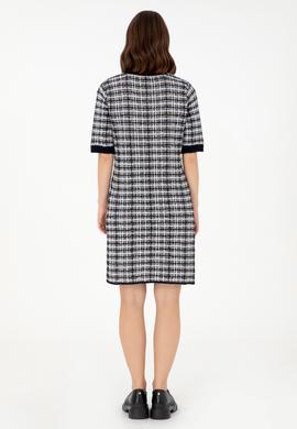 Kadın Lacivert Bisiklet Yaka Triko Elbise - 50293076015