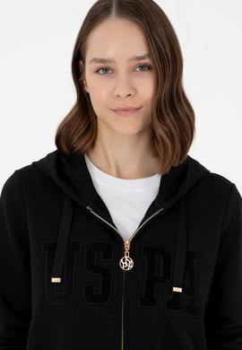 Kadın Siyah Kapüşonlu Sweatshirt - 50289544013